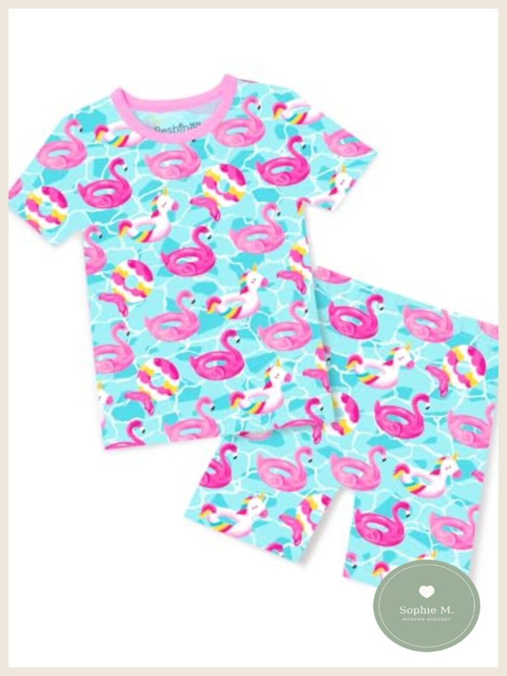 Toddler Girls Bamboo Viscose Pajama Set Unicorn Mermaid Short Sleeve